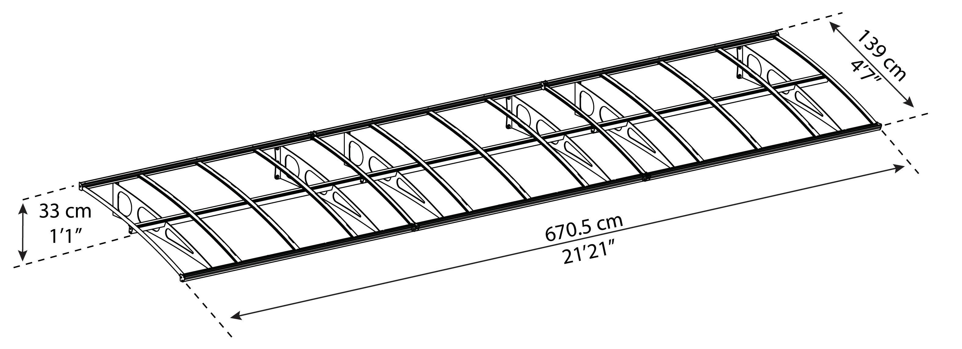 Palram - Canopia Vordach Bordeaux 6690, BxT: 670,5x139 cm