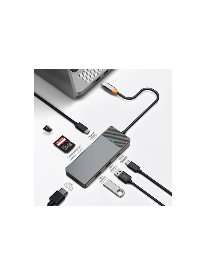 COFI 1453 WiWU - HUB 7/9/12 in 1 USB-C HUB - Adapter Aluminiumgehäuse in Grau günstig kaufen 1