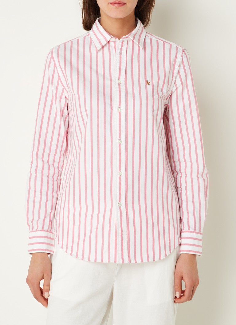 Ralph Lauren  Blouse met streepprint en logoborduring