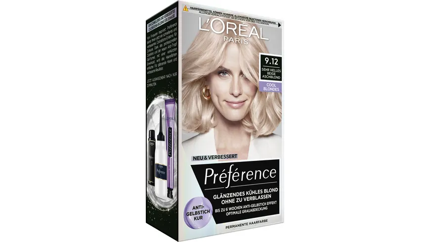 L'Oréal Paris Préférence Cool Blonds 9.12 - sehr helles beige aschblond