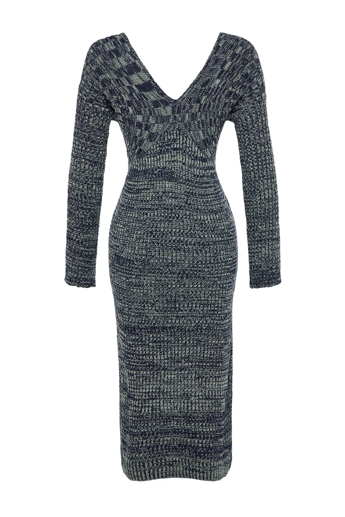 Trendyol Collection  Grünes Midi-Strickkleid mit Farbverlauf TWOAW24EL00016