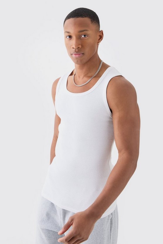 Geripptes Slim-Fit Tanktop