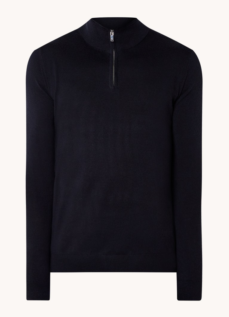 Reiss Blackhall fine-knit wool pullover with half zip