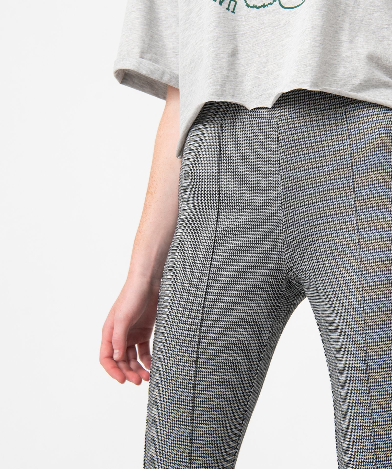 Legging femme à motif pied de poule imprime | GEMO