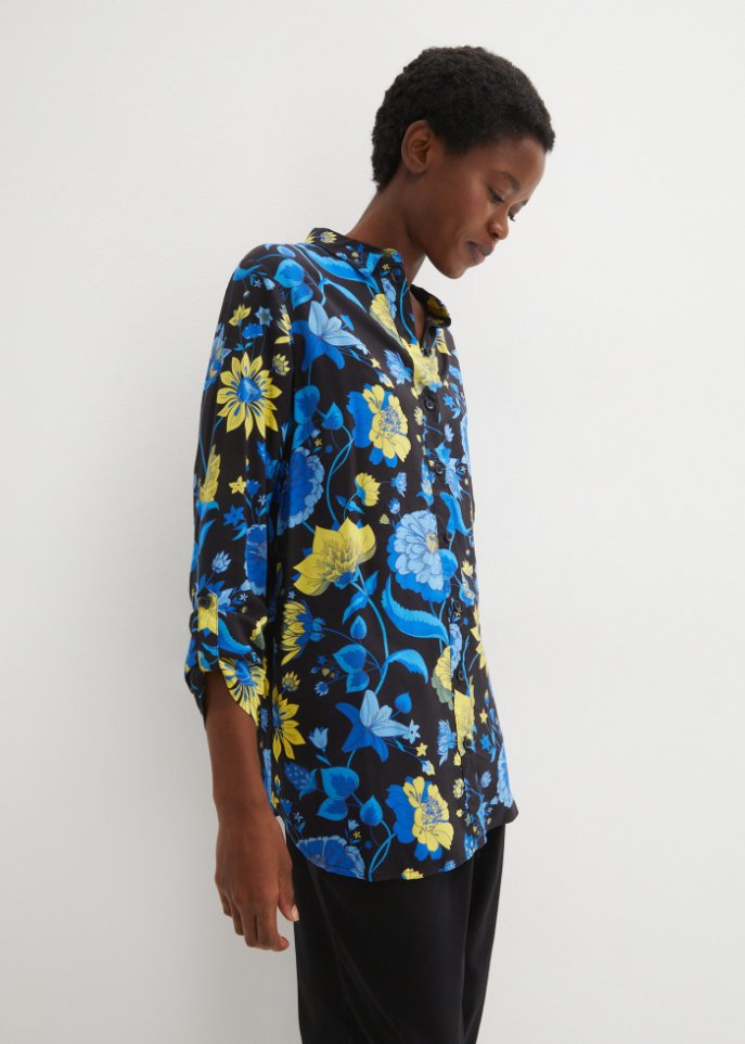 Longbluse, geblümt