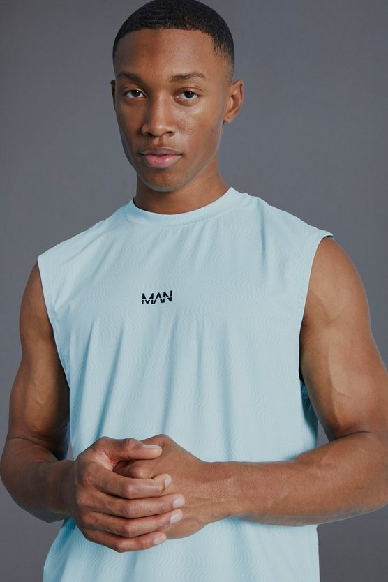 Man Active Muscle-Fit Tanktop mit Print