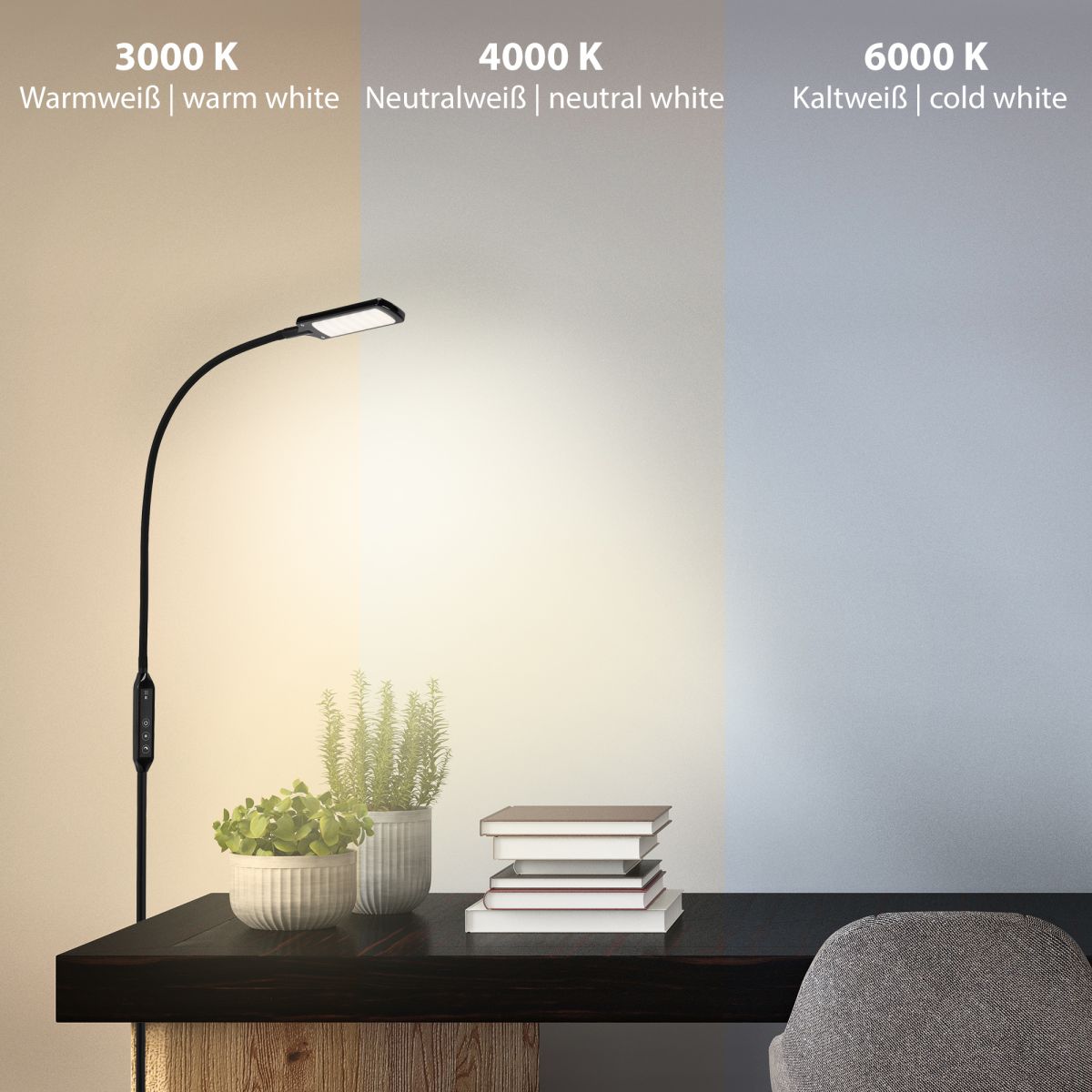 Briloner LED Stehleuchte Office Anthrazit