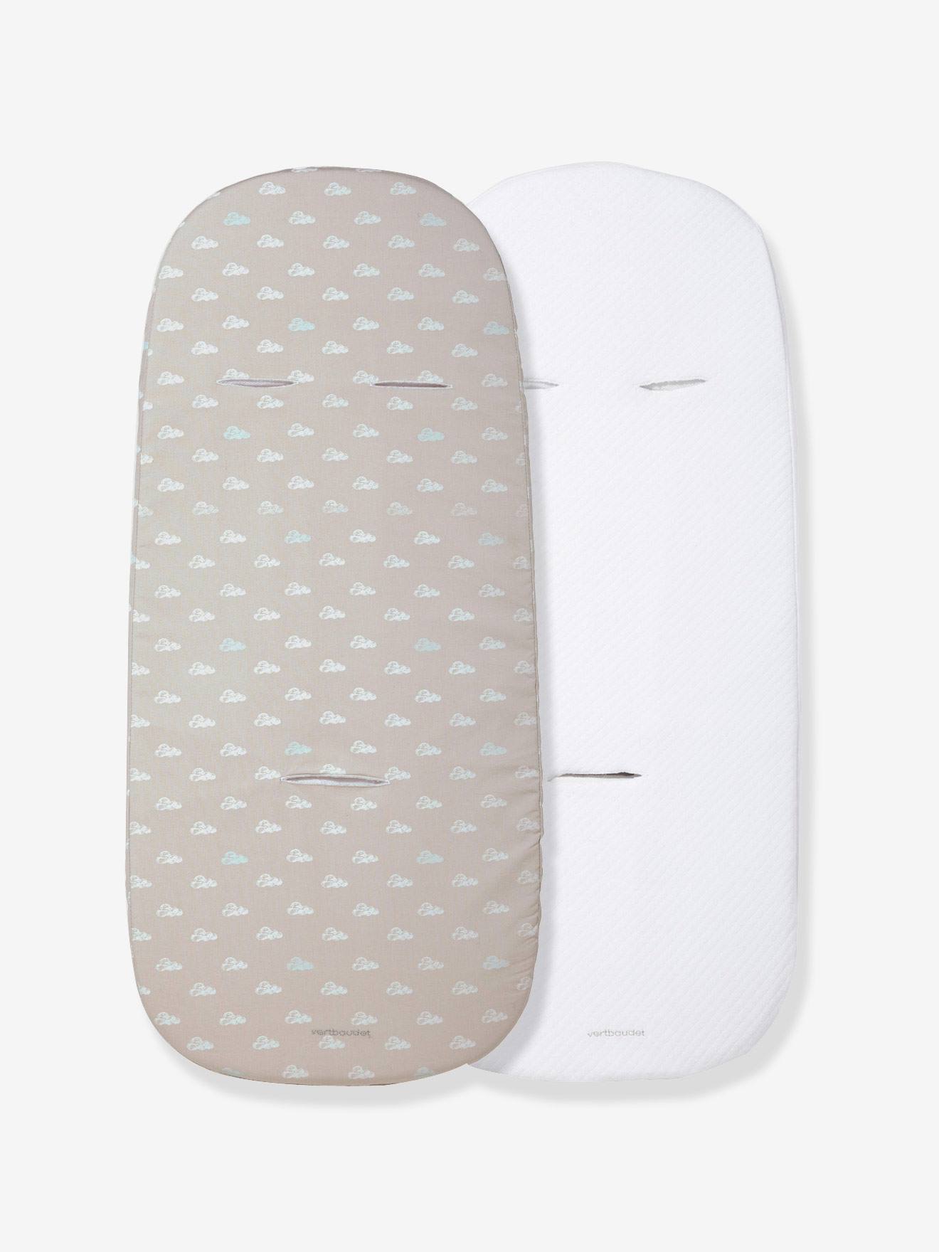 Lot de 2 housses de protection VERTBAUDET pour matelas de nacelle assorties