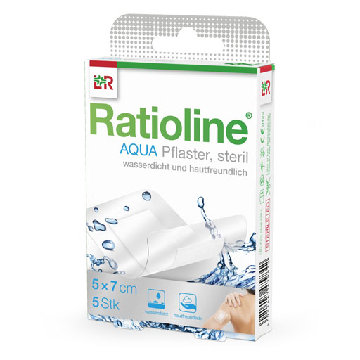 RATIOLINE aqua Duschpflaster Plus 5x7 cm steril  5 St  Pflaster