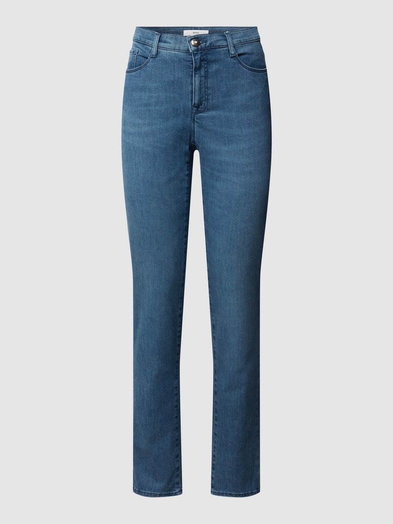 Jeans mit Label-Patch Modell 'Mary' in blau