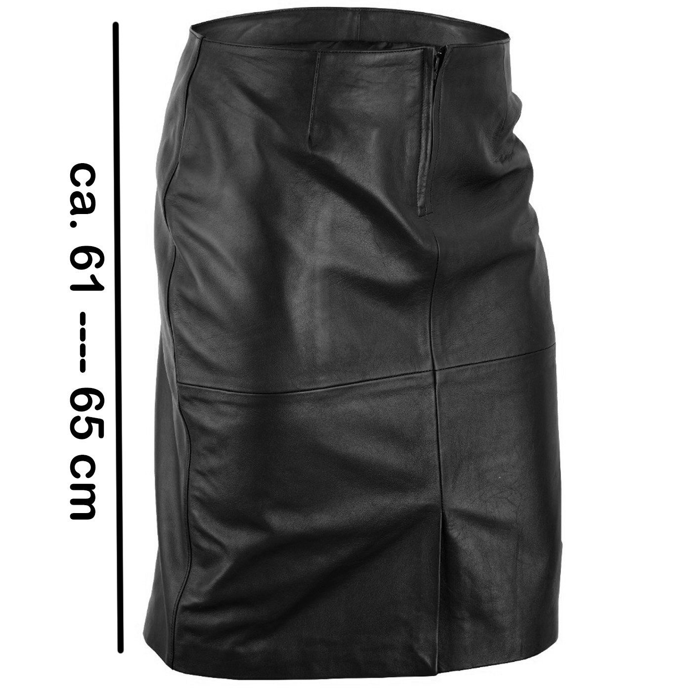 German Wear Lederrock Trend452R Midi Trendiger Midi Lederrock aus Lammnappa Business Rock echtleder