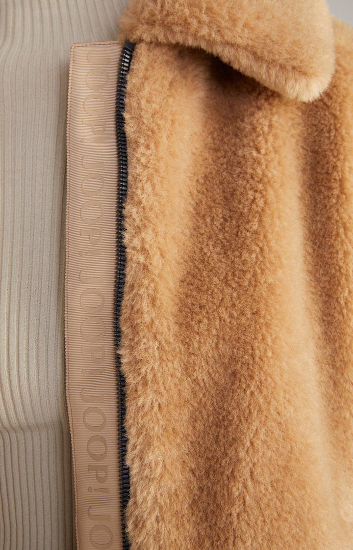 Teddyfell-Jacke in Camel