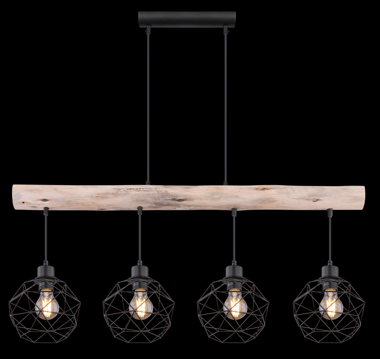 Globo Lighting - THEODOR - Hängeleuchte Metall schwarz matt, 4x E27