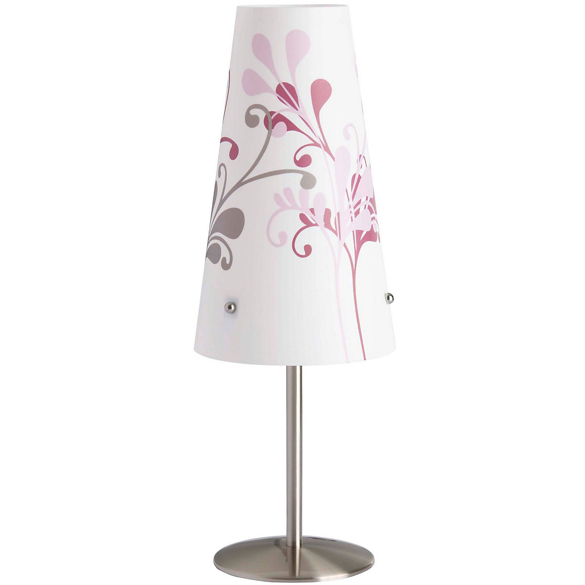 Nachttischlampe Isi, weiß mit Blumen
