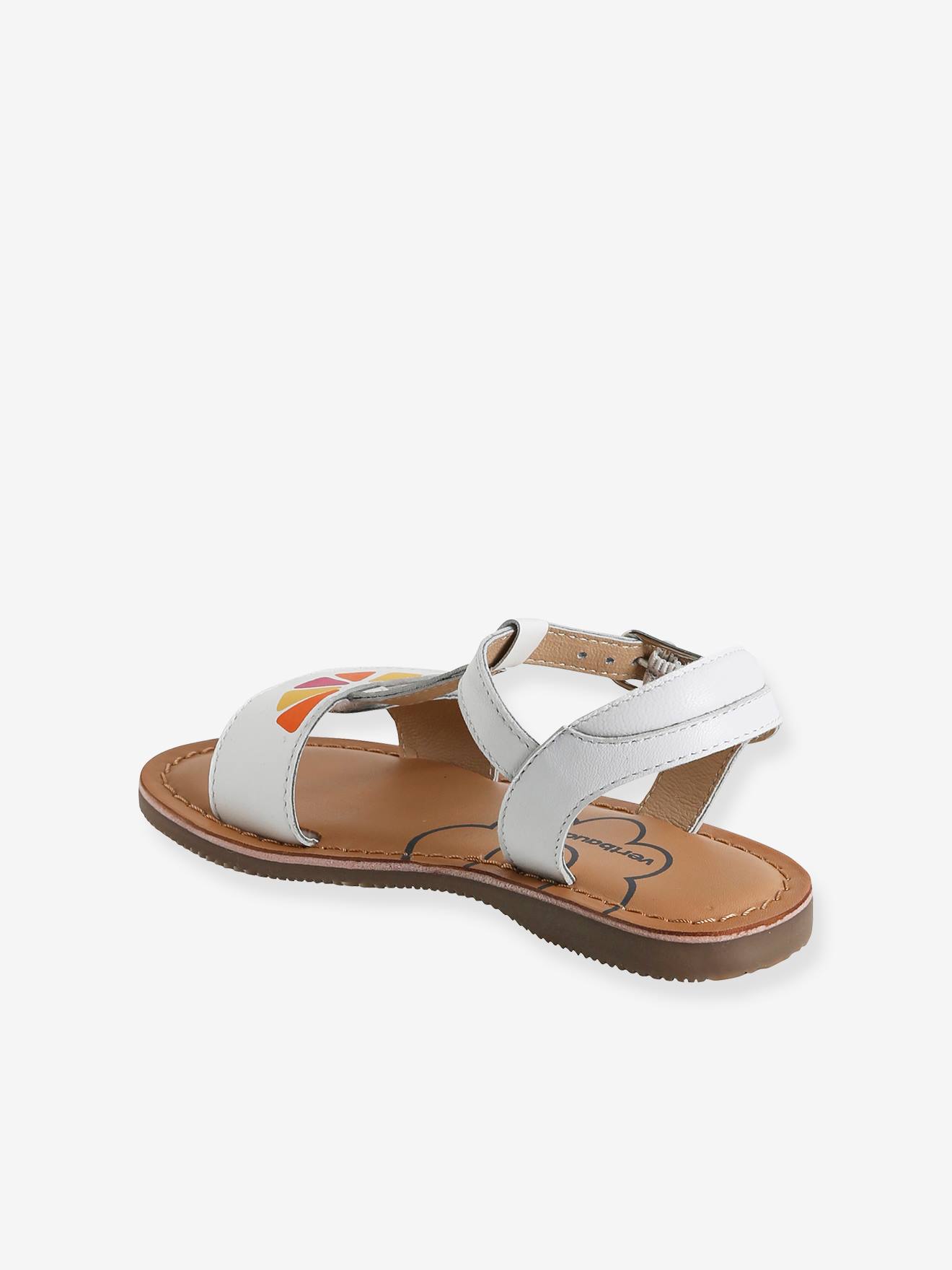 Vertbaudet Mädchen Sandalen, Anziehtrick - weiß