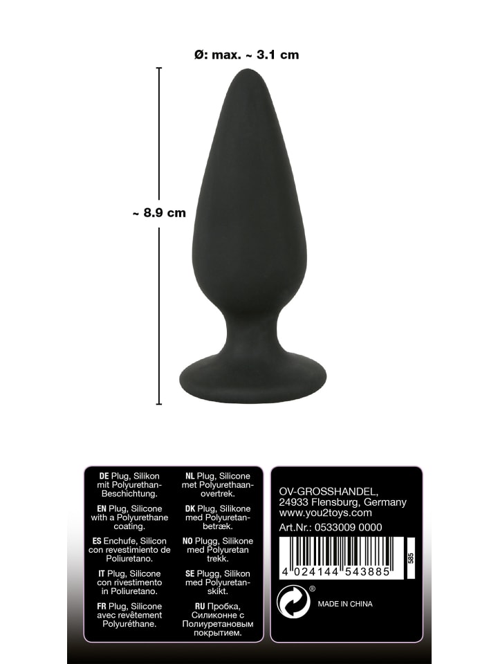 Black Velvets Analplug Heavy plug in schwarz günstig kaufen 8,5