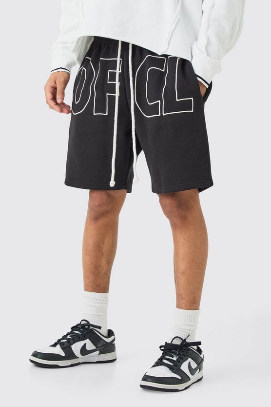 Lockere Shorts mit Official-Applique