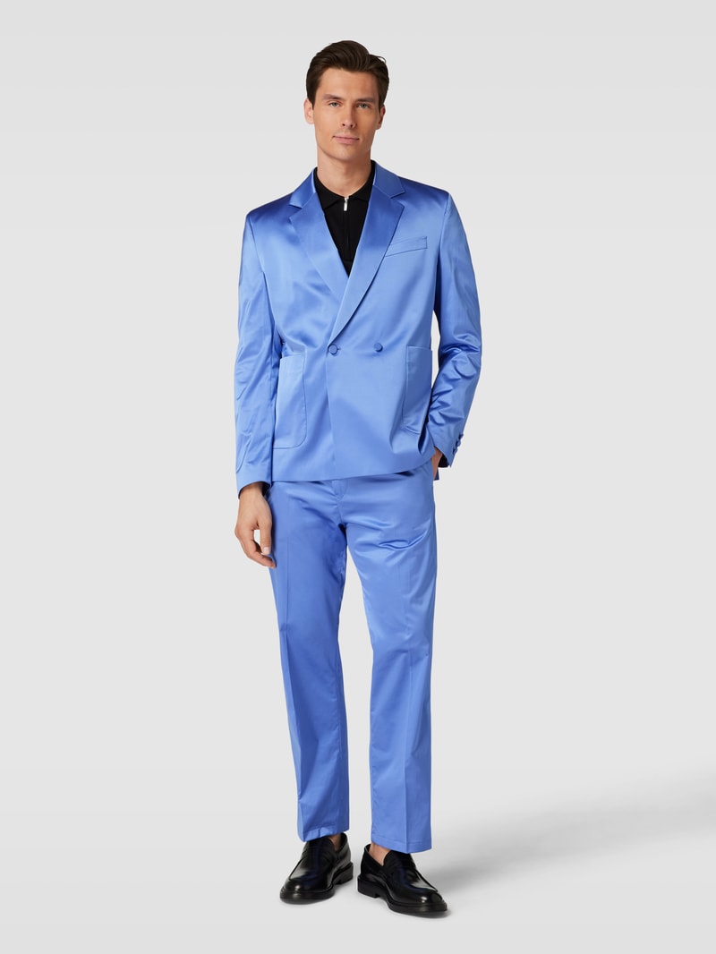 Sakko mit aufgesetzten Eingrifftaschen in metallic blau