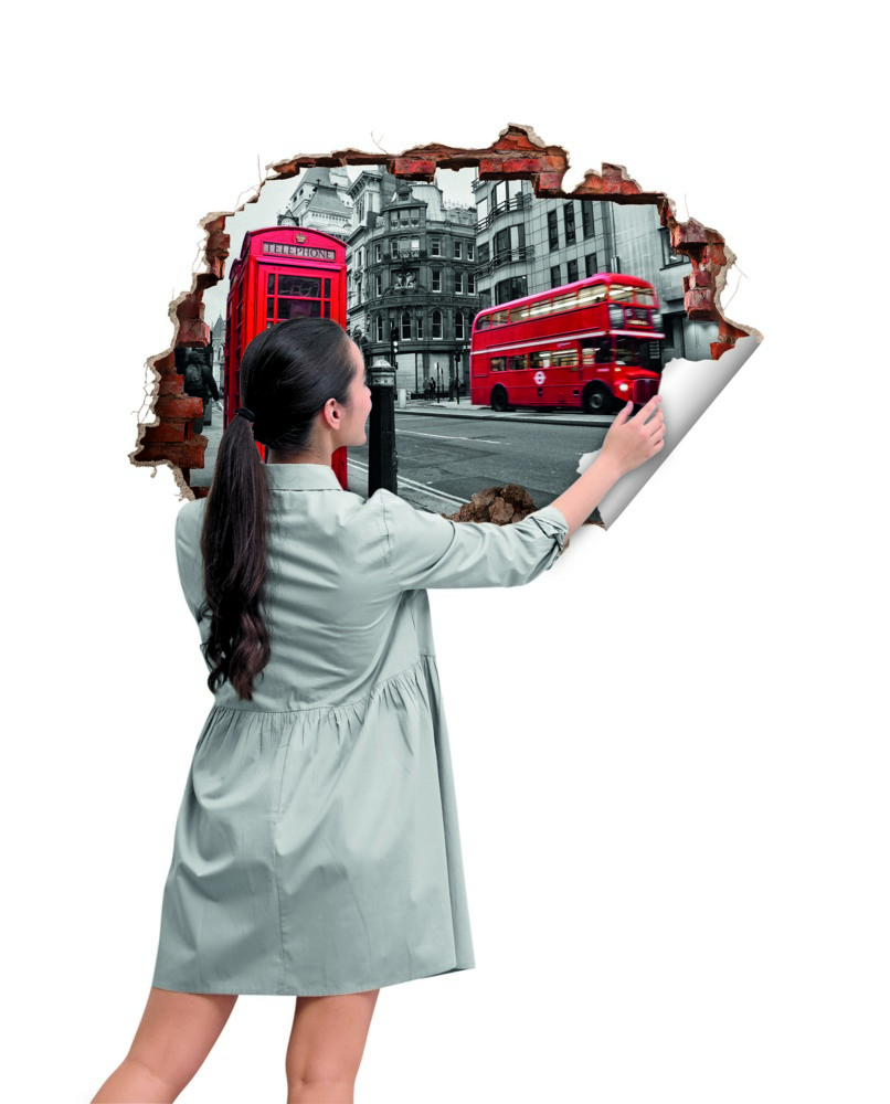 MAXXMEE Wandtattoo 3D London 70x100cm mehrfarbig