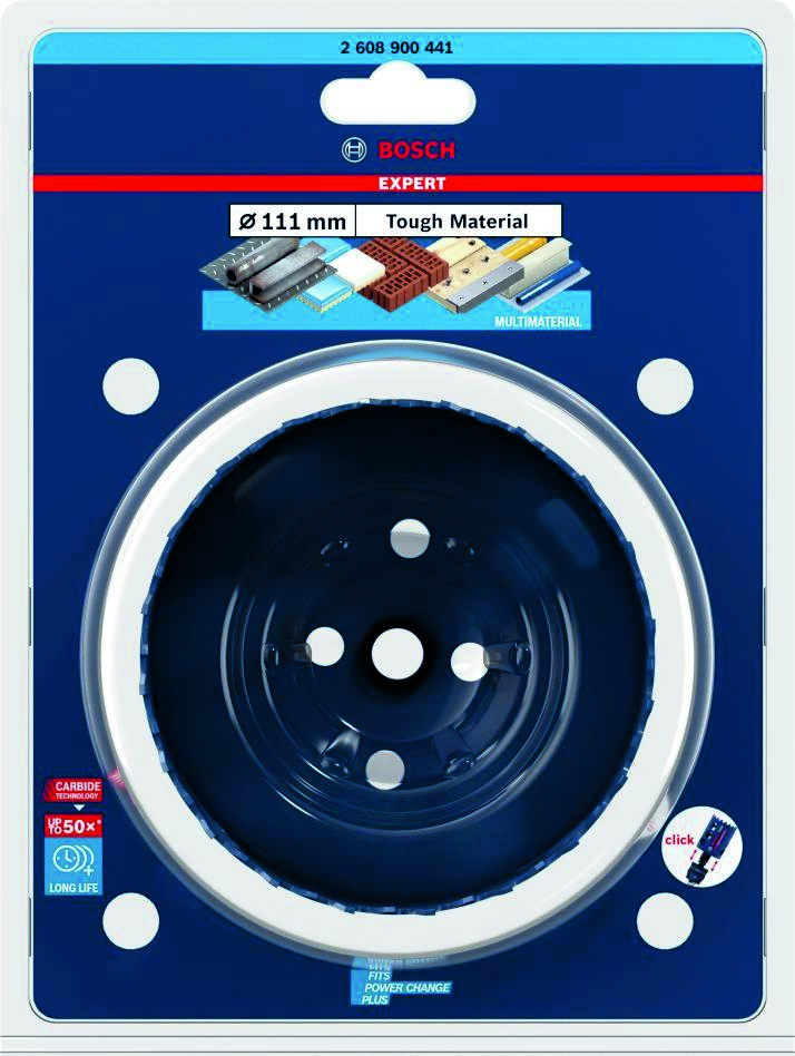Bosch Blue Zubehör 2608900441 Expert Lochsäge für robuste Materialien 111 x 60 mm