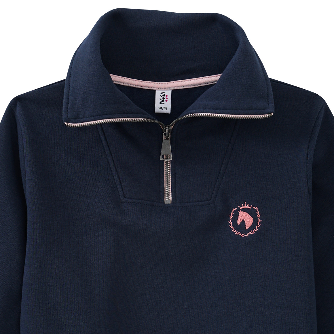 Mädchen Sweatshirt mit Pferde-Stickerei