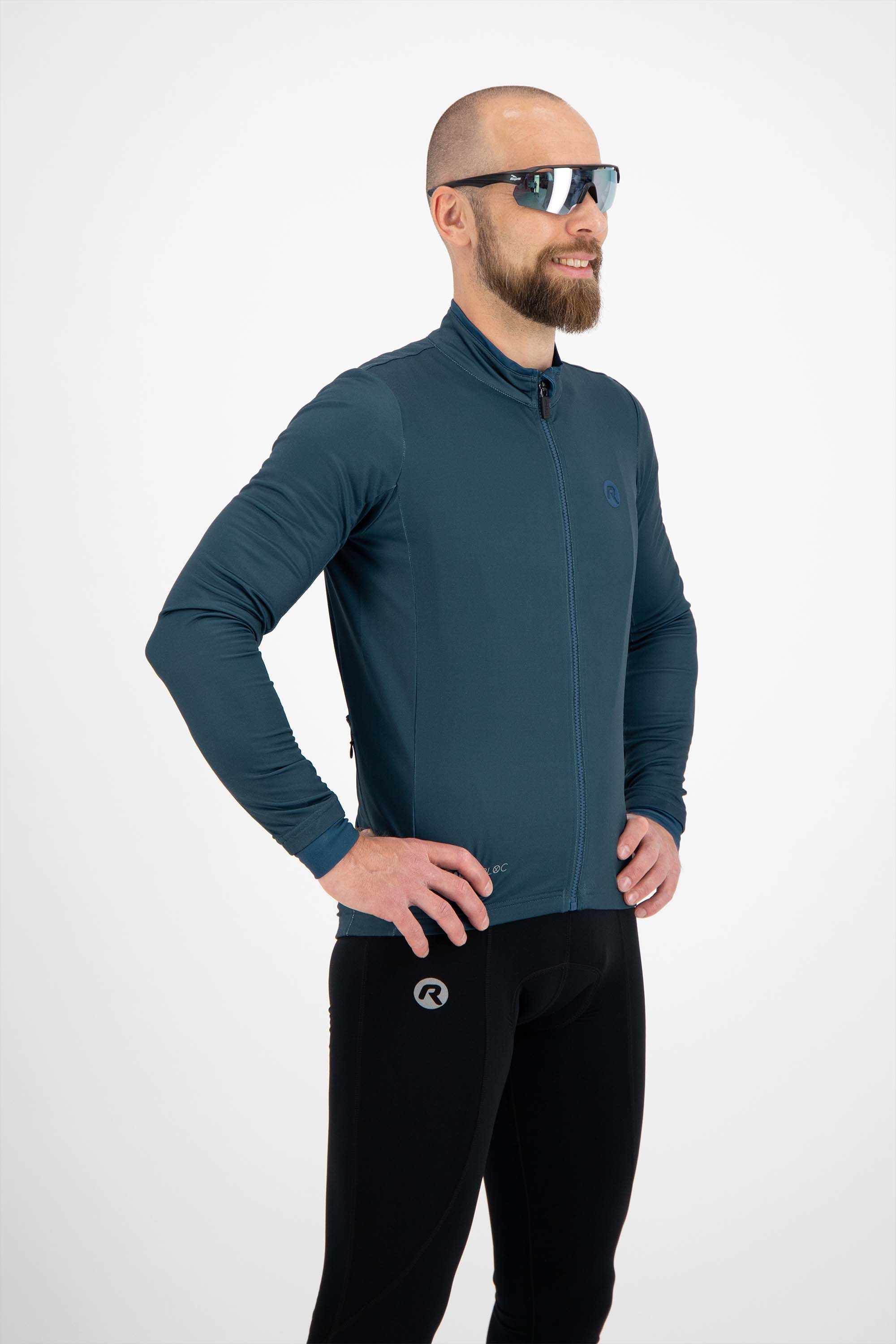 Rogelli Essential Blue Herren Langarm-Radtrikot