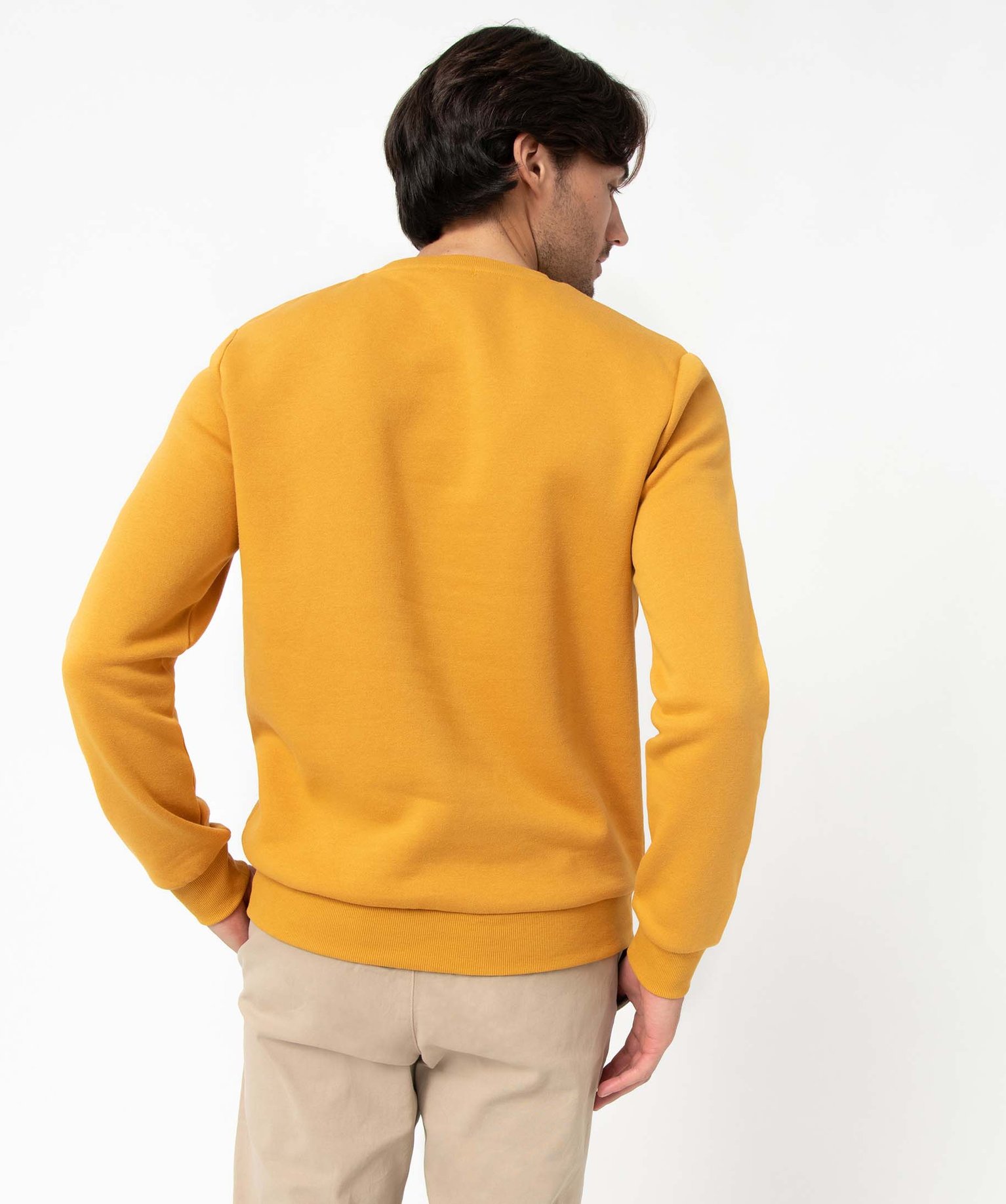 Sweat homme avec intérieur molletonné jaune | GEMO