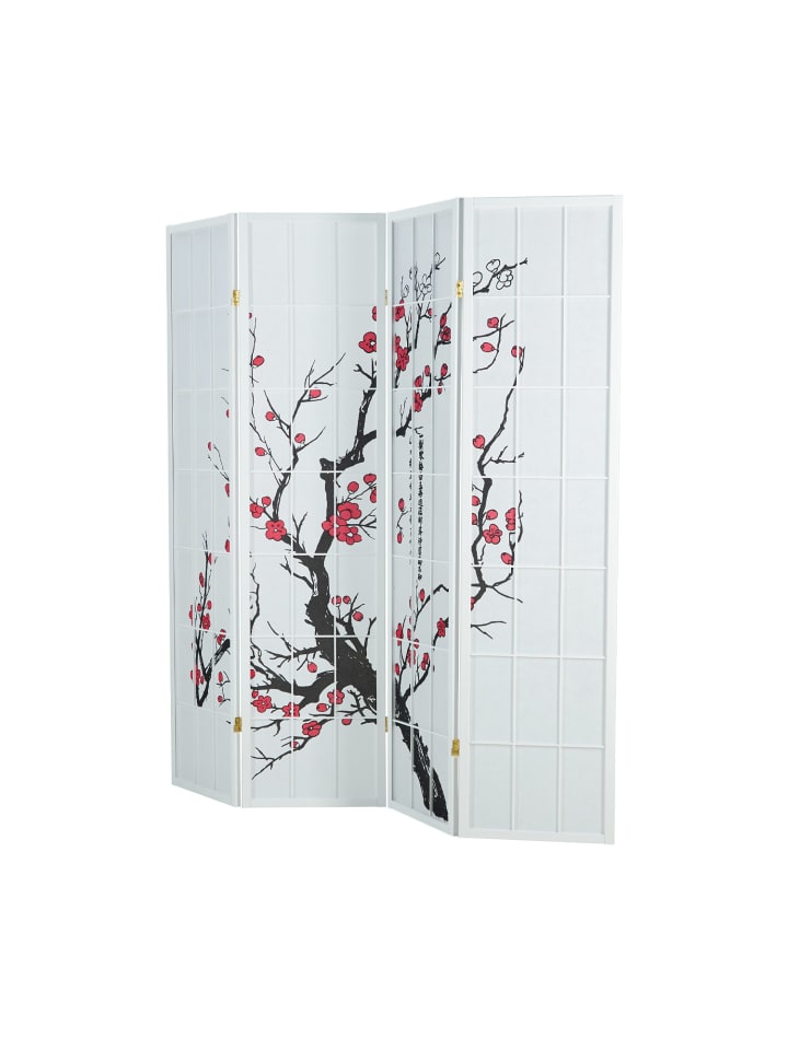 Homestyle4u 4-tlg. Paravent in Weiß 176x175 günstig kaufen onesize