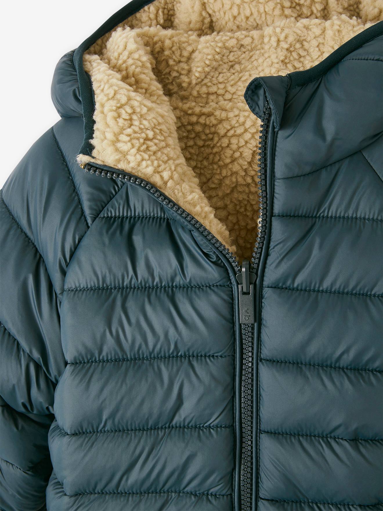 Vertbaudet Jungen Wende-Steppjacke - tannengrün