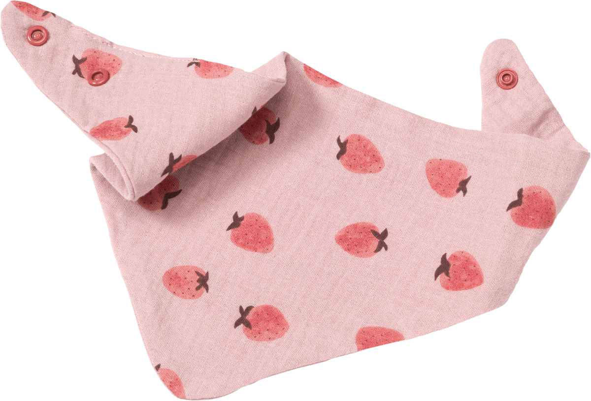 Halstuch aus Musselin mit Erdbeeren-Muster, rosa, 1 St