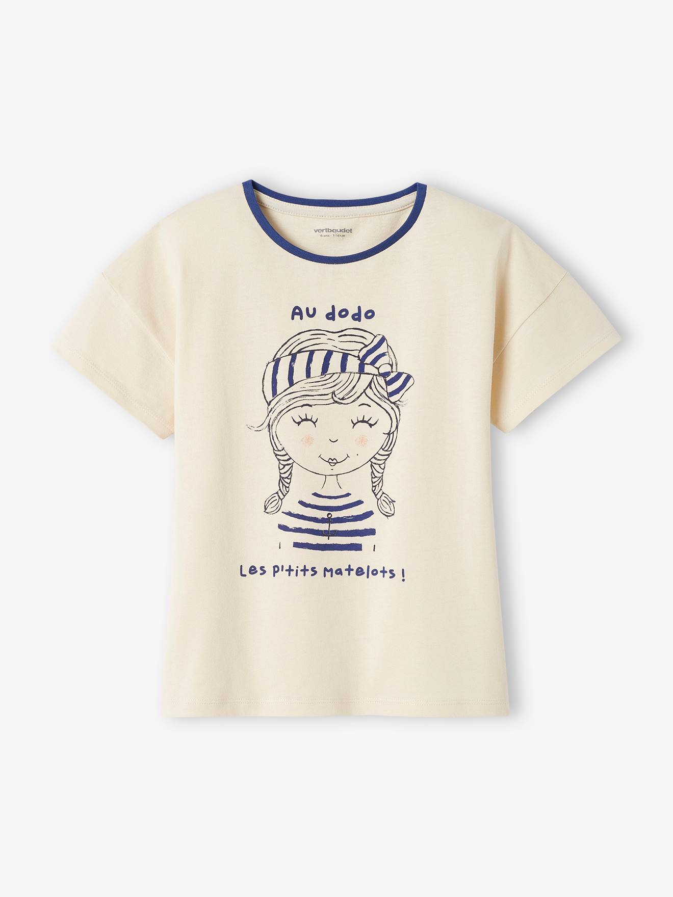 Pyjashort fille capsule nuit famille marin écru