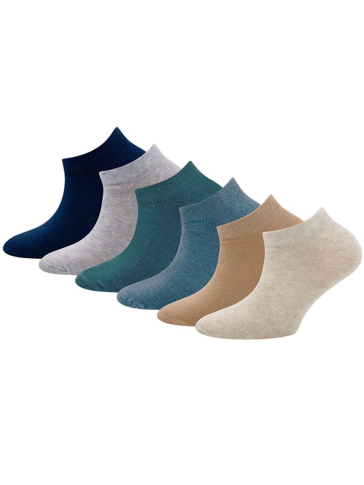 ewers 6er-Set Sneaker Socken 6er Pack Uni in beige-blau-grau günstig kaufen