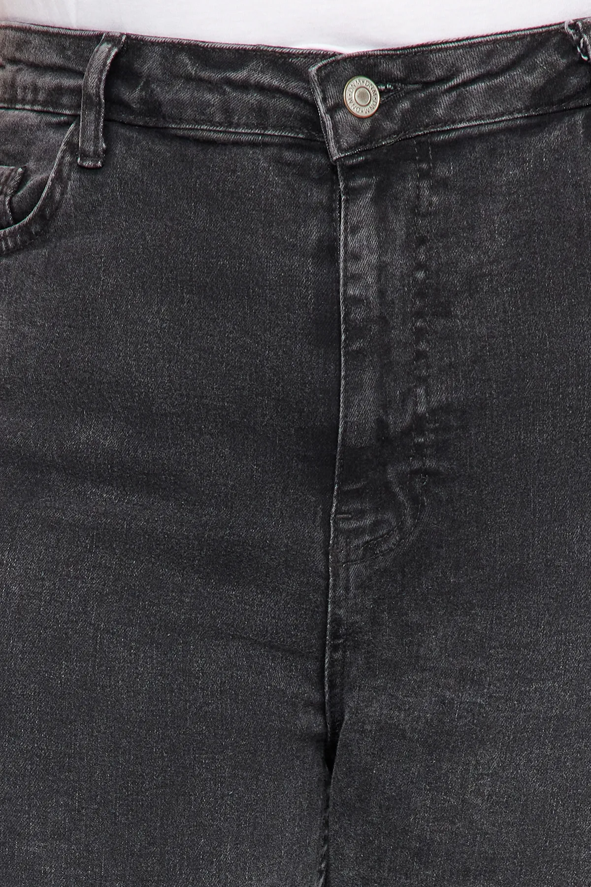 Trendyol Curve  Graue, dehnbare Skinny-Jeans mit hoher Taille TBBSS22JE00007
