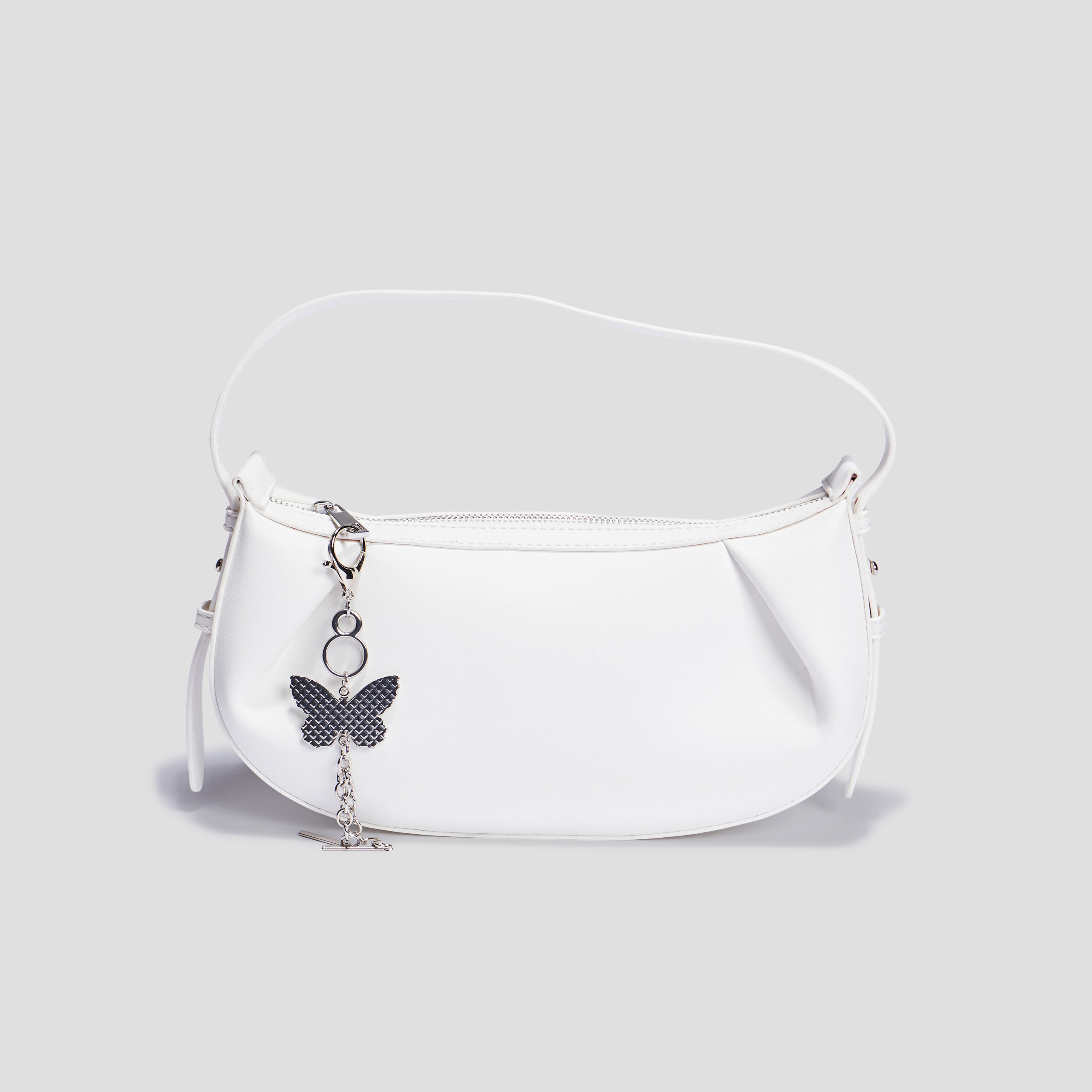 Sac baguette avec détail bijou blanc femme | La Halle