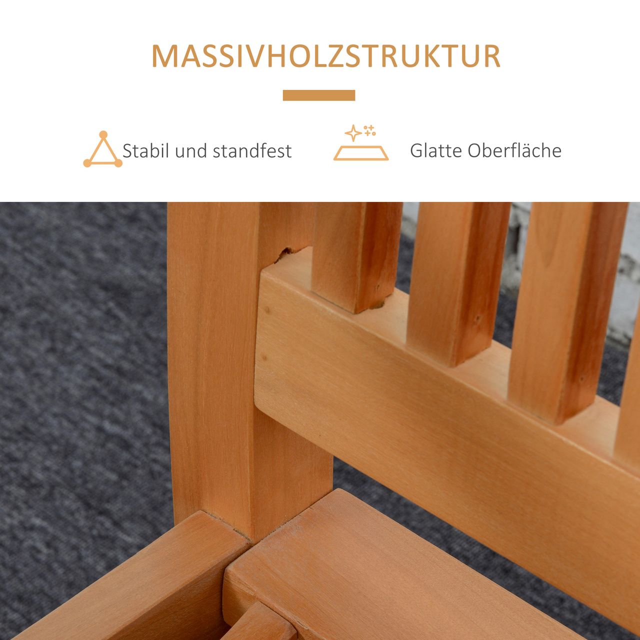 Outsunny Gartenbank 2-Sitzer Sitzbank aus Holz Parkbank bis 180 kg Bank Terrassenbank mit Rückenlehnen Gartenmöbel Pappelholz Gelb 126,8 x 62 x 91,3 cm