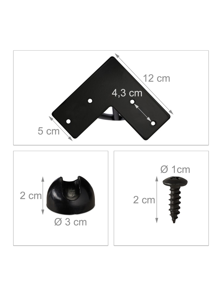 relaxdays 4x Tischbein Hairpin in Schwarz - (H)71 cm günstig kaufen onesize
