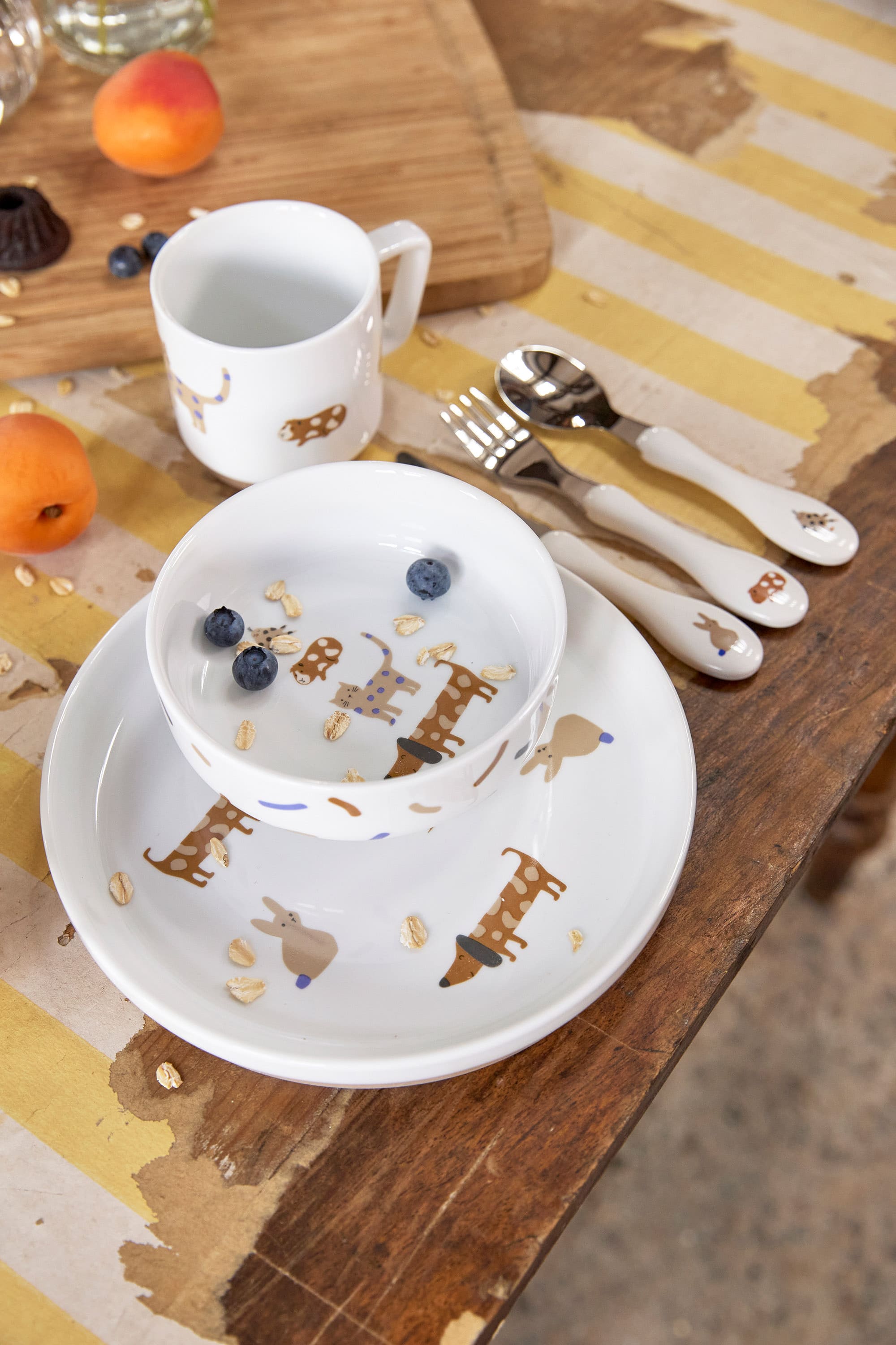Kindergeschirr Set Porzellan - Little Mateys, Royal Blau