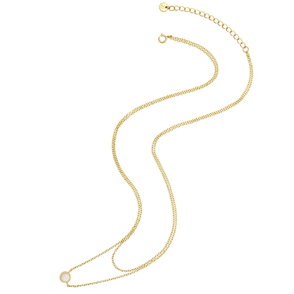 Glanzstücke München Collier en argent Argent sterling Opale (synth.) en Or jaune collier