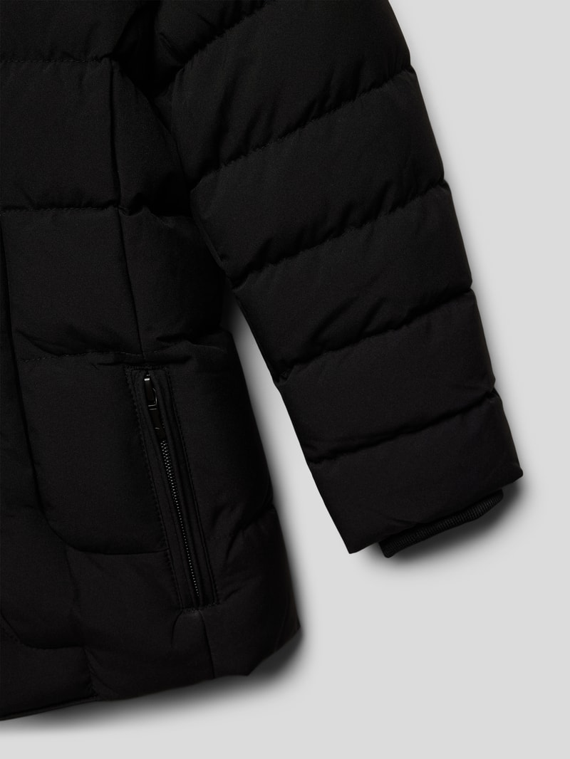 Funktionsjacke mit Kunstfellbesatz Modell 'Belvitesse' in schwarz