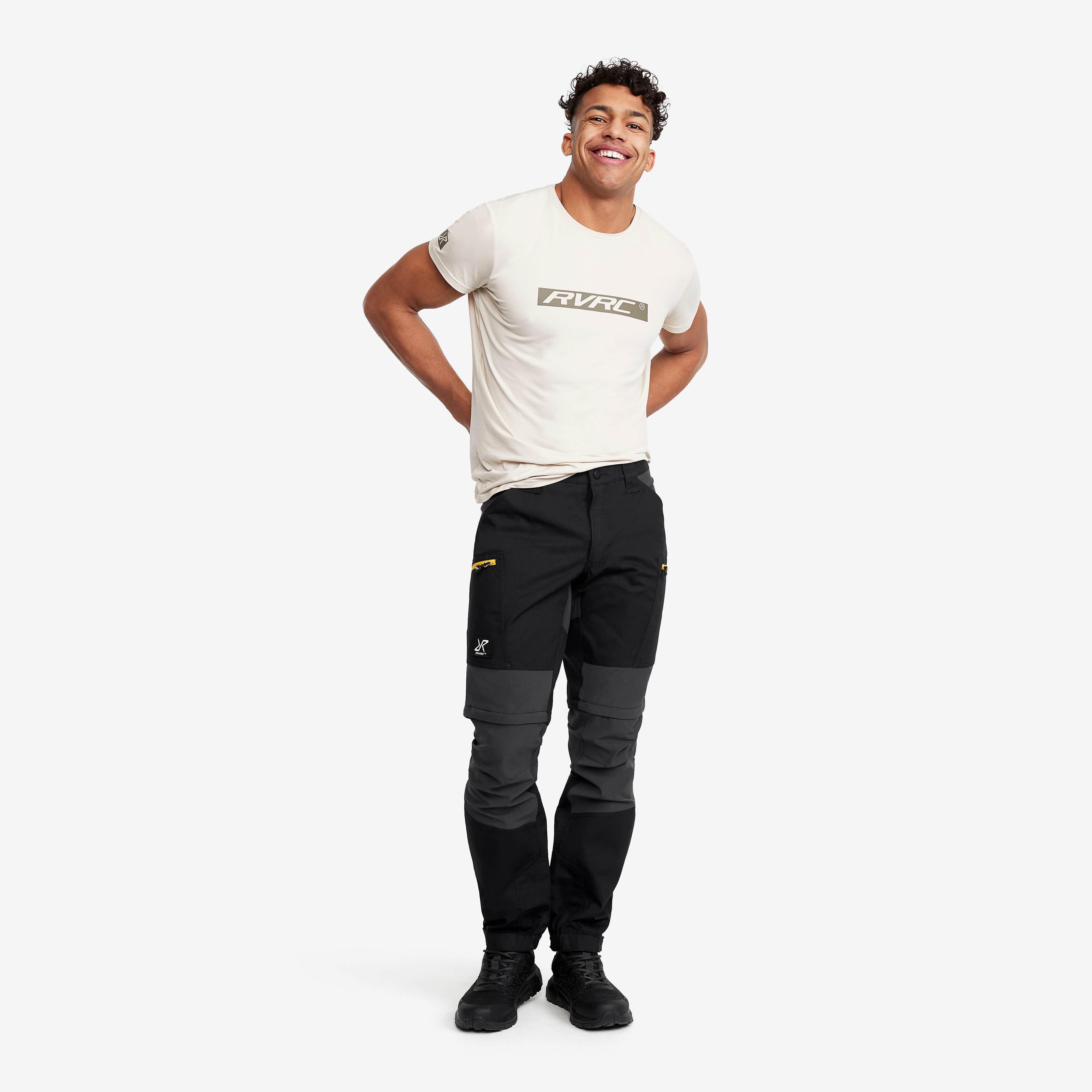 Nordwand Pro Zip-off Pants Homme Black/Yellow