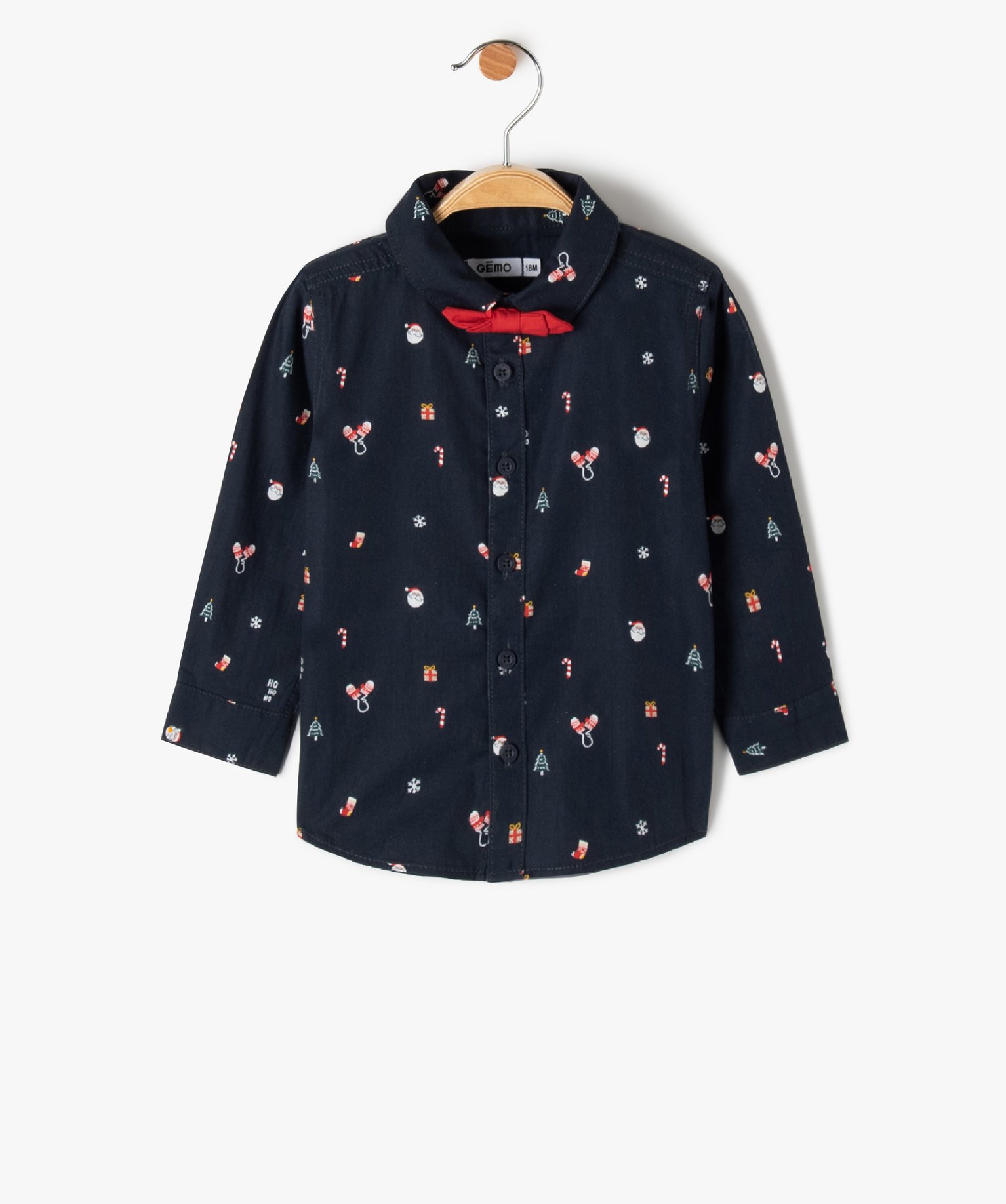 Chemise bébé Garçon à motifs de Nol avec noeud papillo... marine | GEMO