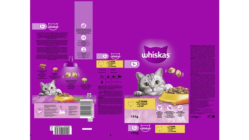 WHISKAS® Beutel Trocken Adult 1+ mit Huhn 1,9kg 1.9 kg