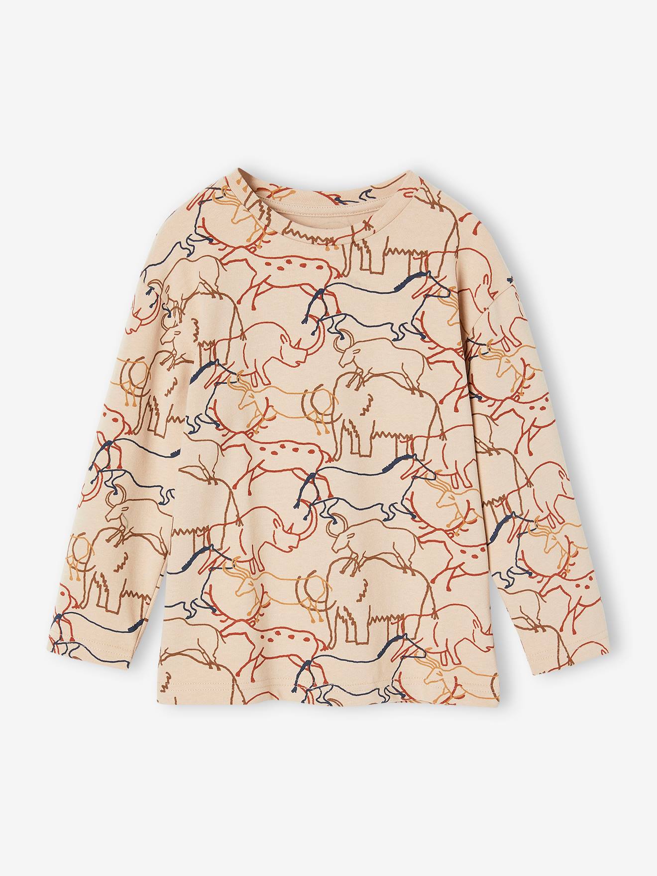 Vertbaudet Jungen Shirt mit Urzeit-Tieren - beige