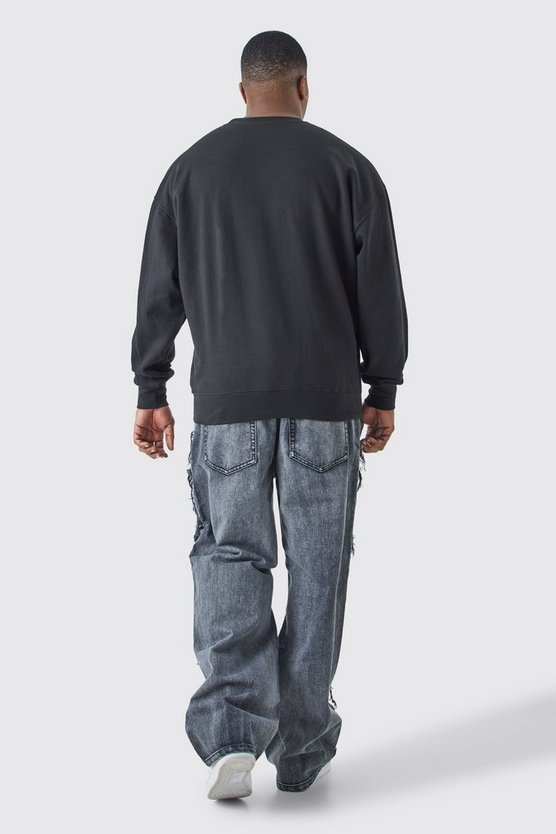 Plus Sweatshirt mit lizenziertem Pop Smoke Print