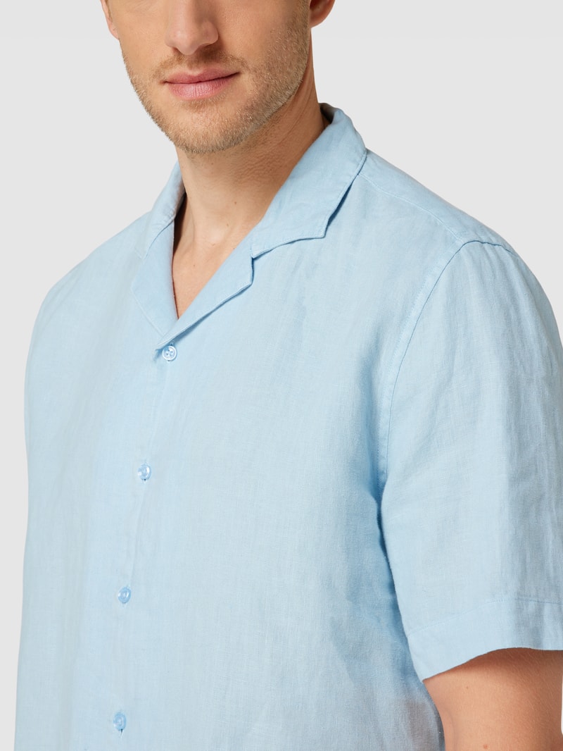 Freizeithemd aus Leinen in bleu