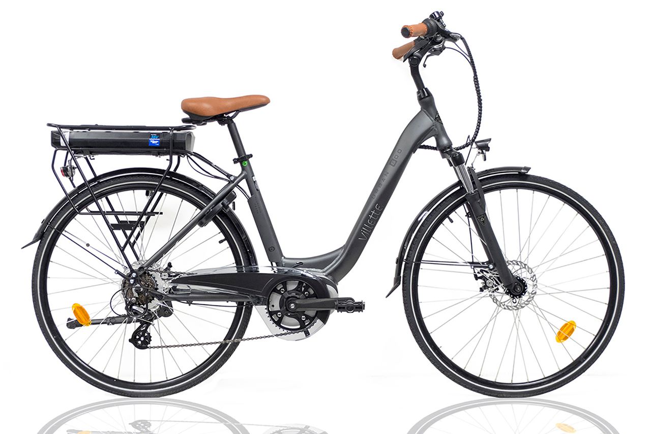 Villette Urban E600, City E-bike, Damen, mit Mittelmotor, 7 Gang, grau