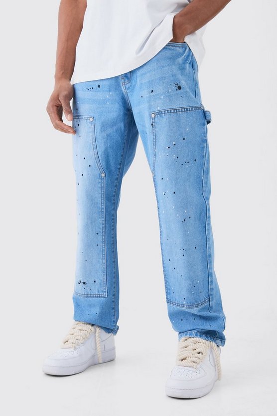 Lockere Jeans mit Farbspritzern