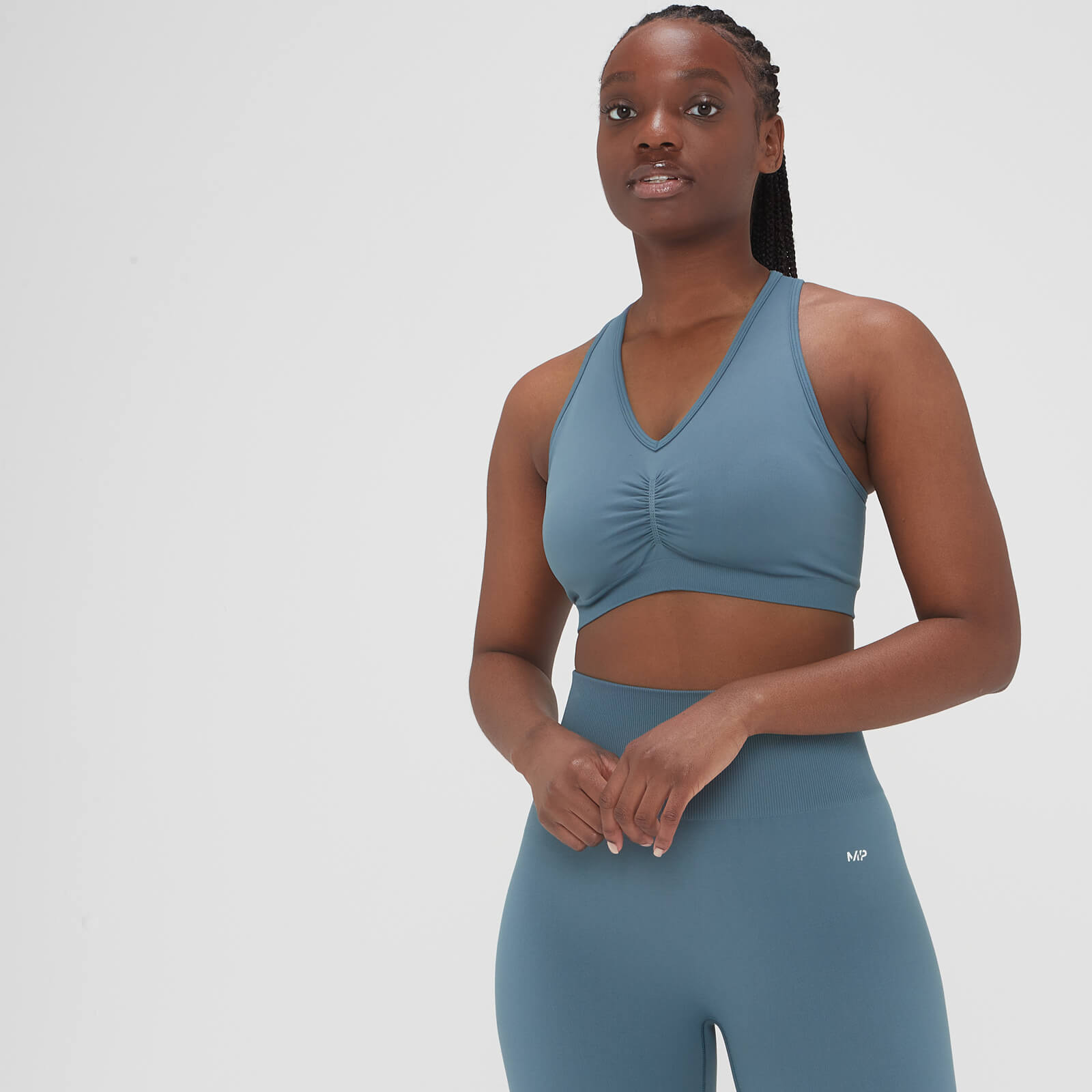 Brassière sans coutures délavée MP pour femmes – Bleu galet