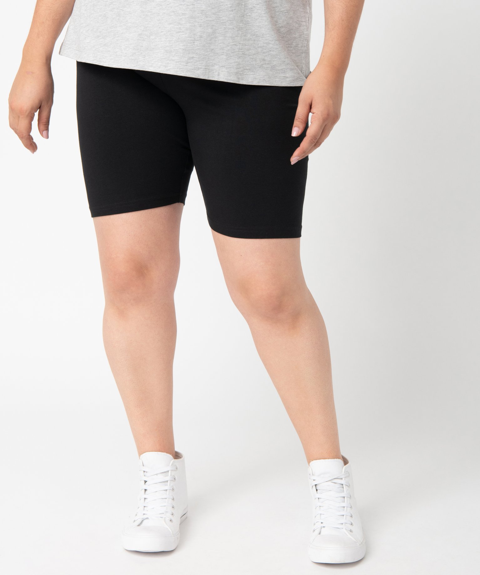 Short femme grande taille en maille extensible avec ceinture... noir | GEMO