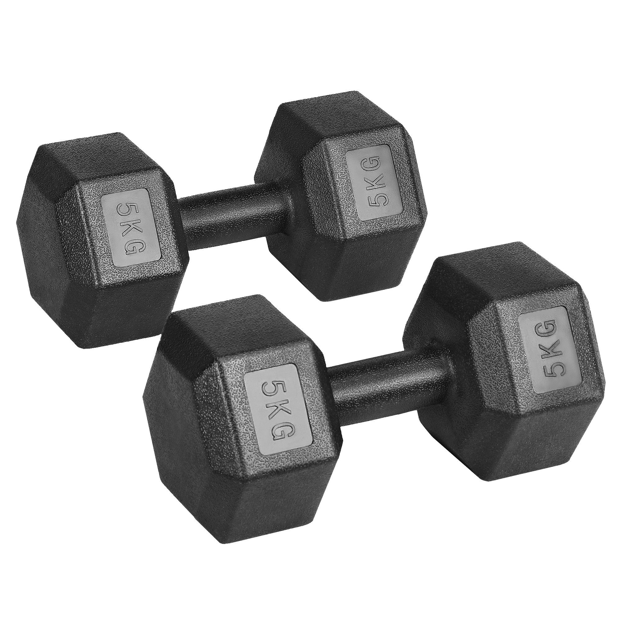 Yaheetech Hantel-Set, 2 Stück 5Kg Kurzhanteln aus Gusseisen